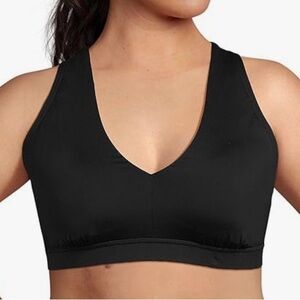 NWT Lands' End Size XL 18 Black V-Neck Bikini Swim Top